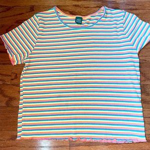 Rainbow ripped striped cropped shirt from wild fable (target.)